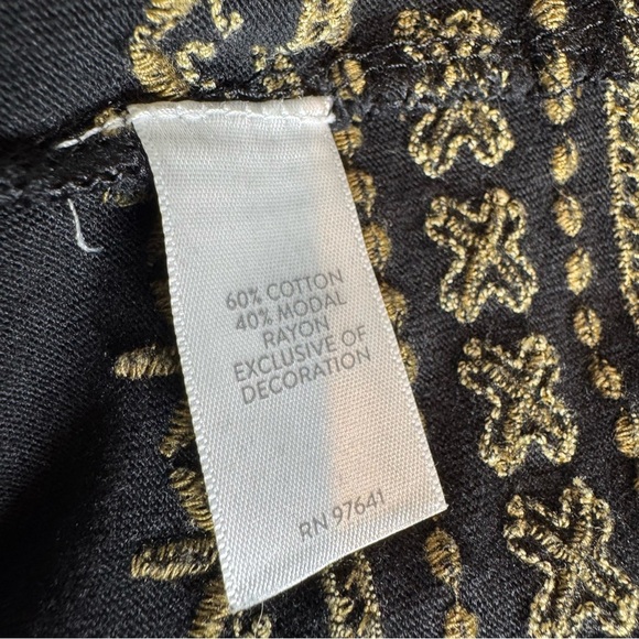 J. Jill Embroidered Cotton Blend Boho Knit Peasant Sheath Dress Black Size S - Picture 10 of 13